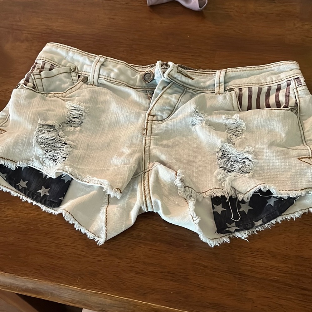Hot kiss red white and blue shorts